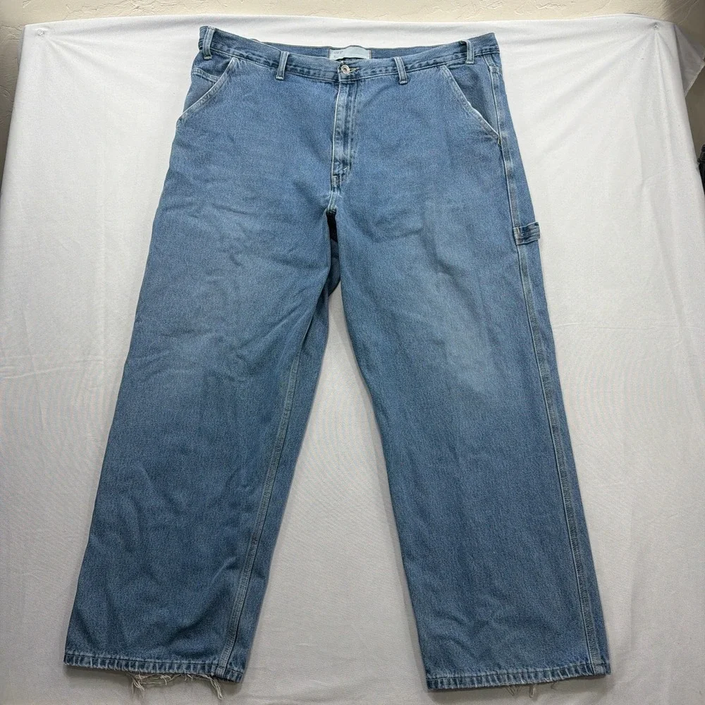 VTG Levi's Baggy Carpenter Jeans Loose Fit Workwear Denim Blue Mens 44x32